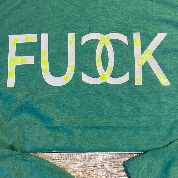 Neon, Custom, Glow In The Dark, F Word, Long Sleeve, Hooded Tee - Picture 10 of 14